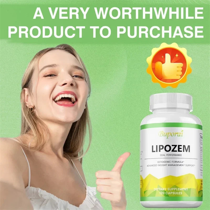 Lipozem Cápsulas para Perda de Peso - Cetona de Framboesa e Magnésio para Metabolismo e Energia