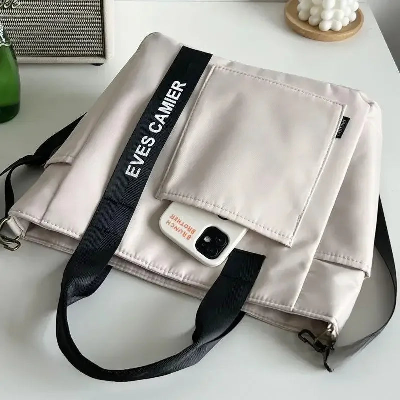 Bolsa tote casual – Bolsa mensageiro de lona impermeável com grande capacidade