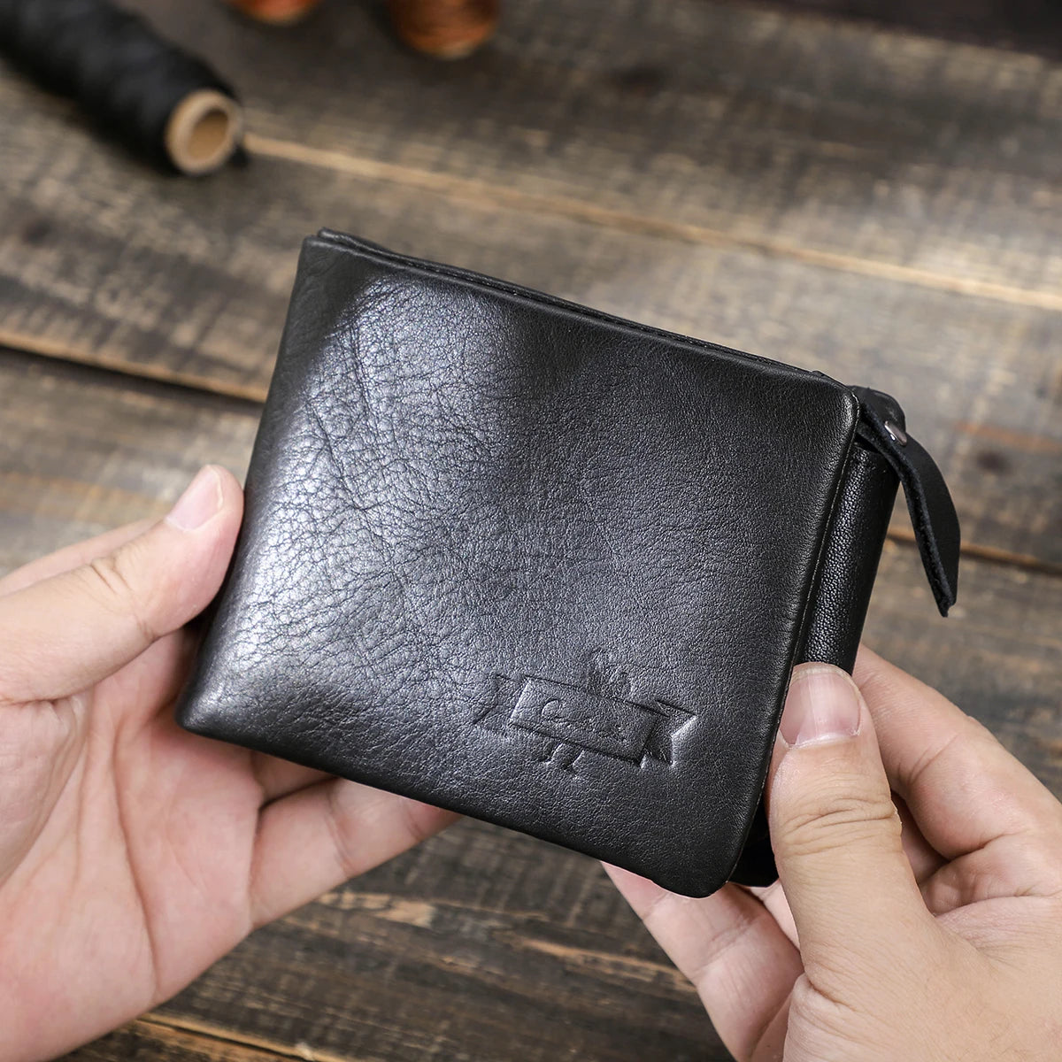 👌 Genuine Leather Trifold Wallet - Crazy Horse Cow Leather