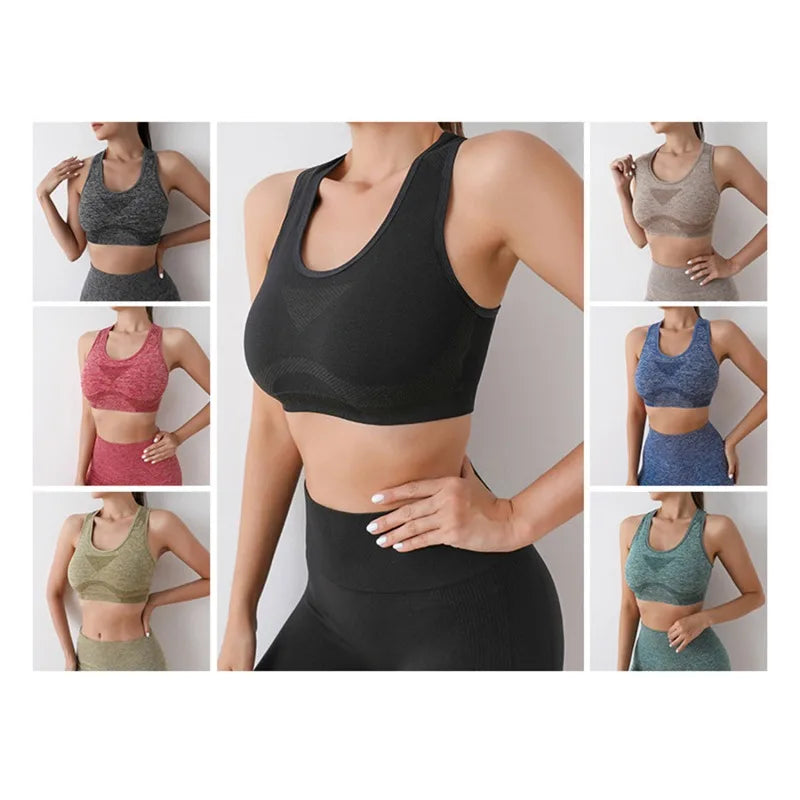 Conjunto de Yoga Feminino Sem Costura - Top Esportivo e Shorts para Treino (Conjunto de 2 Peças para Academia e Fitness)