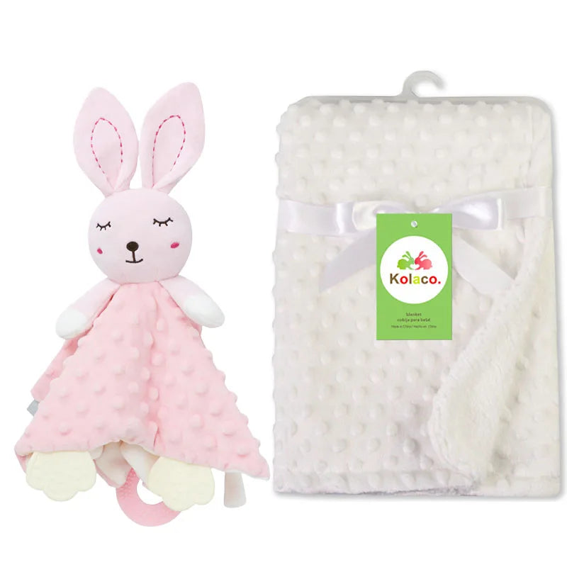 Personalized Newborn Baby Blanket – Custom Name Stroller & Sleeping Gift Set