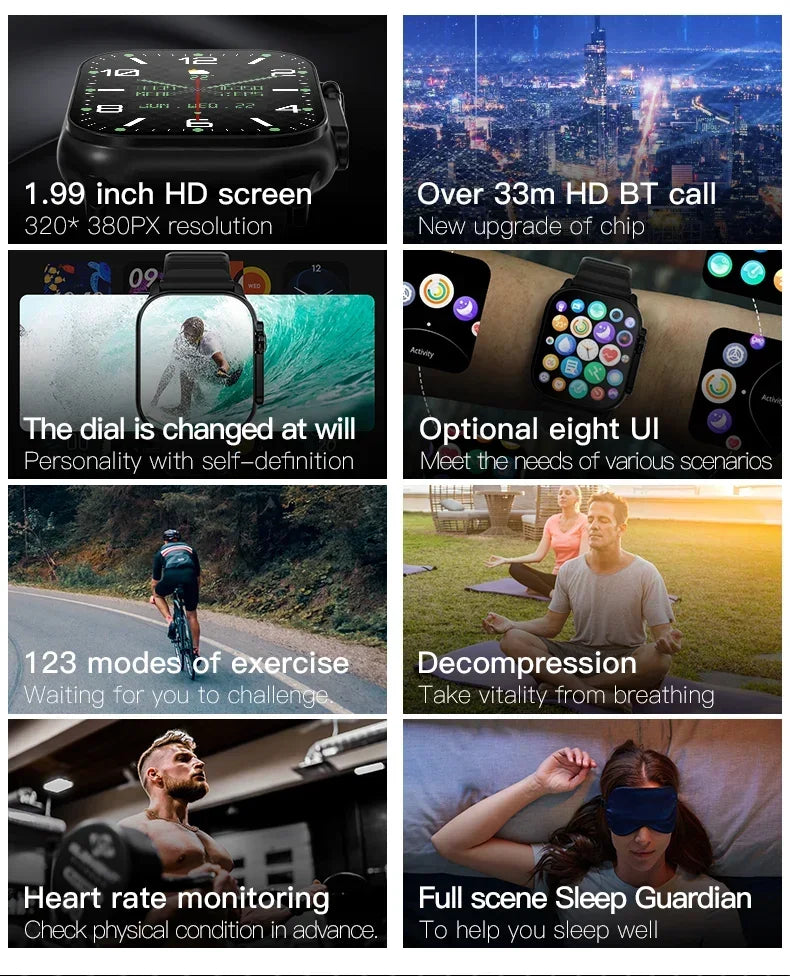T900 Ultra 2 Smart Watch – 49mm AMOLED, Bluetooth Calls, NFC, IP65 Waterproof