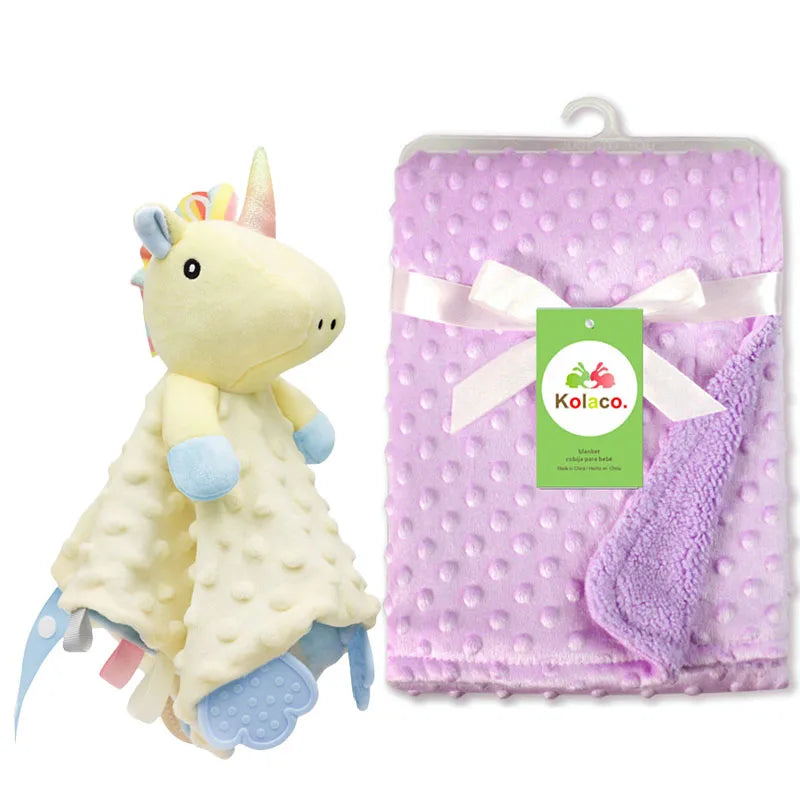 Personalized Newborn Baby Blanket – Custom Name Stroller & Sleeping Gift Set