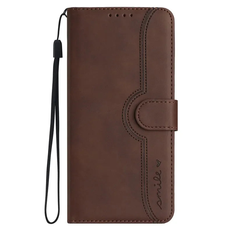 Capa Carteira Huawei - Capa Flip de Couro com Porta-Cartão e Suporte para P Smart, Série Y