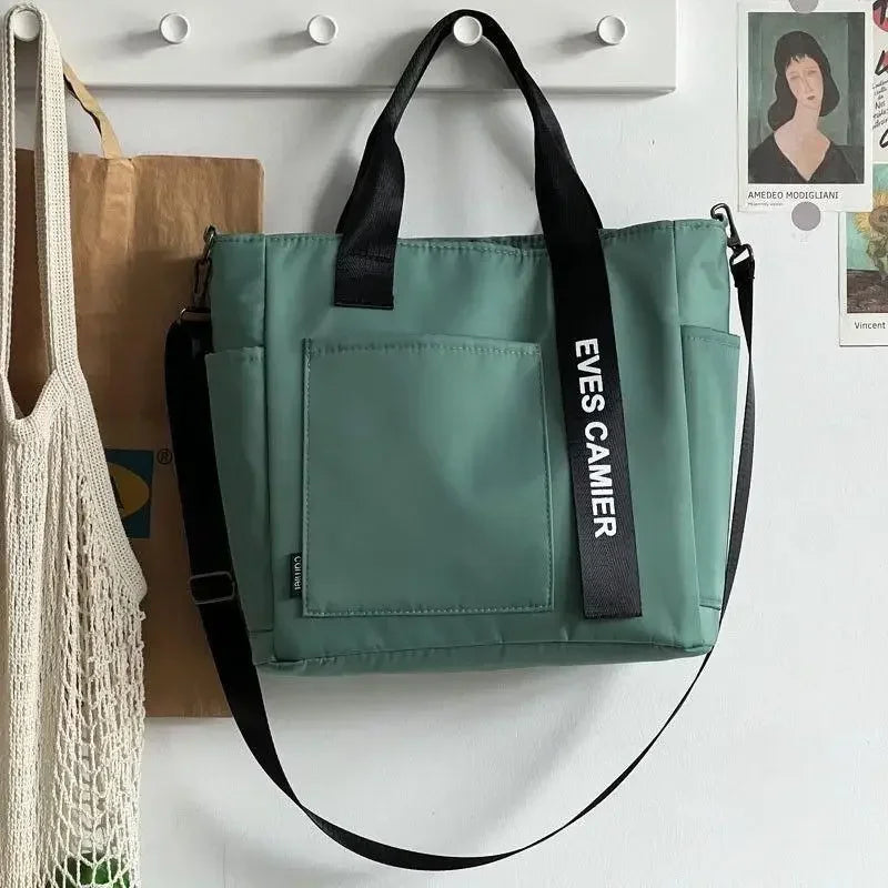 Bolsa tote casual – Bolsa mensageiro de lona impermeável com grande capacidade