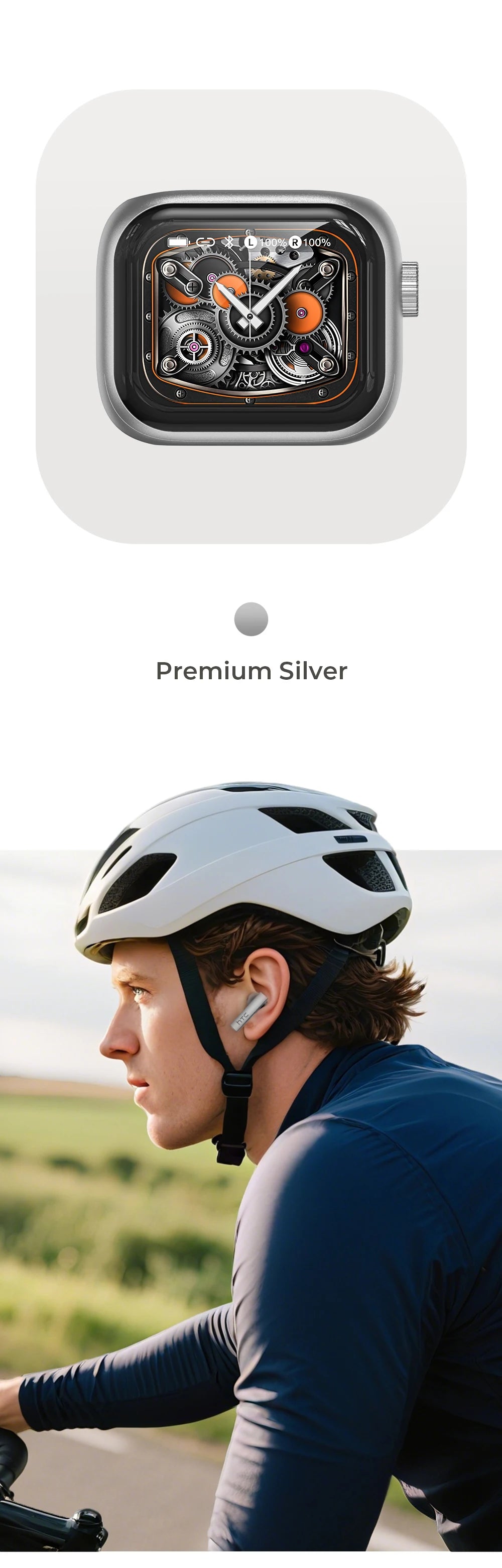 Fones de Ouvido Bluetooth HTC com Tradutor IA e Legendas HD - TWS Esportivo Sem Fio
