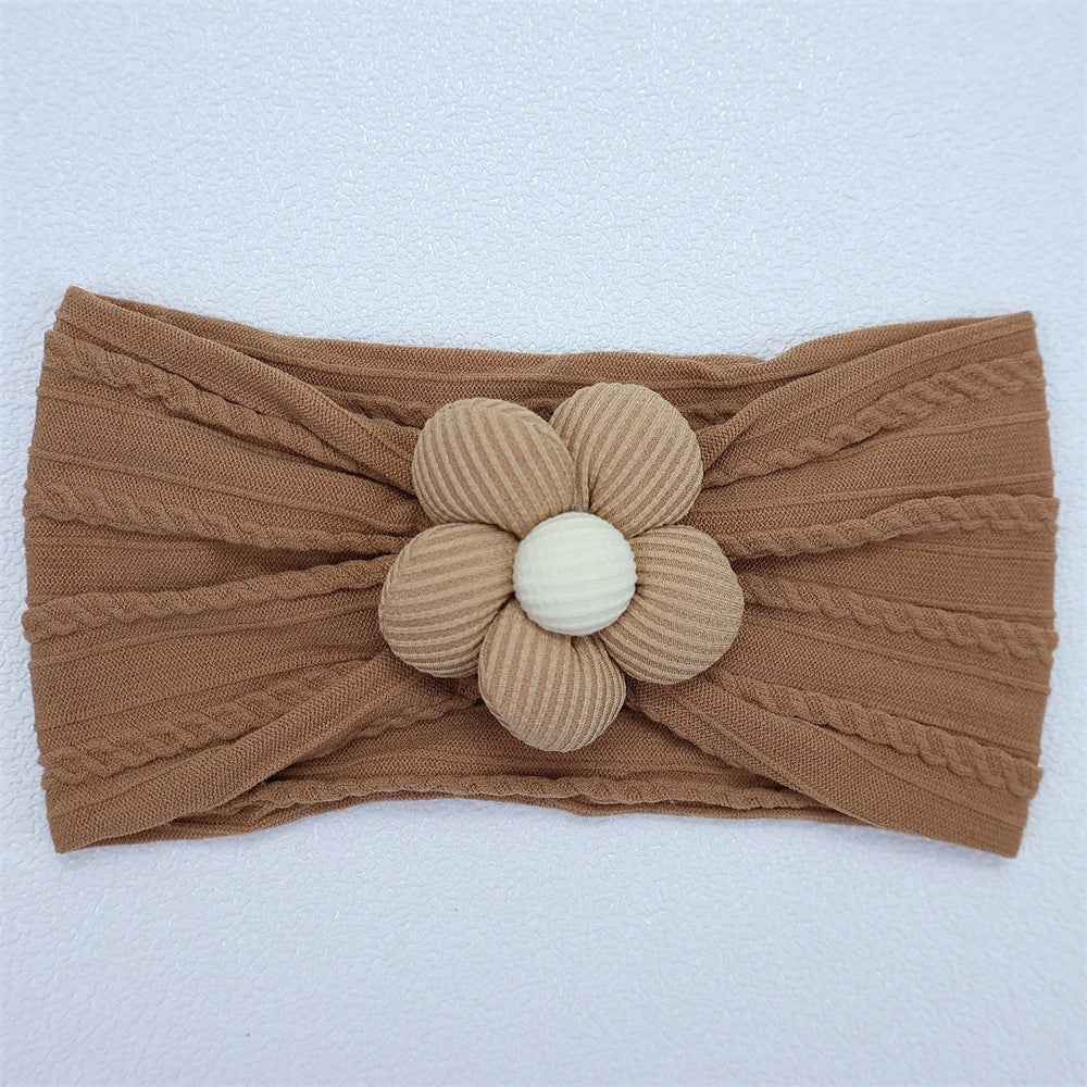Flower Nylon Girl Hairband – Soft Elastic Baby Headband with Floral Detail