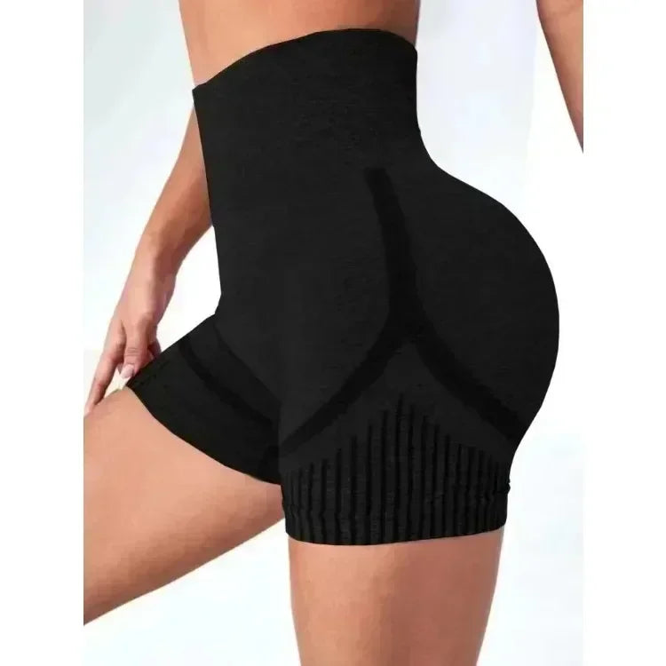 Shorts de Yoga Feminino Cintura Alta Treino Fitness Yoga Levanta Bumbum Shorts de Fitness Feminino Yoga Academia Corrida Calças Curtas Esportivas