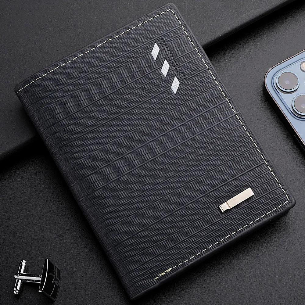 👜 Men's Slim PU Leather Wallet - Card Holder & Cash Compartment