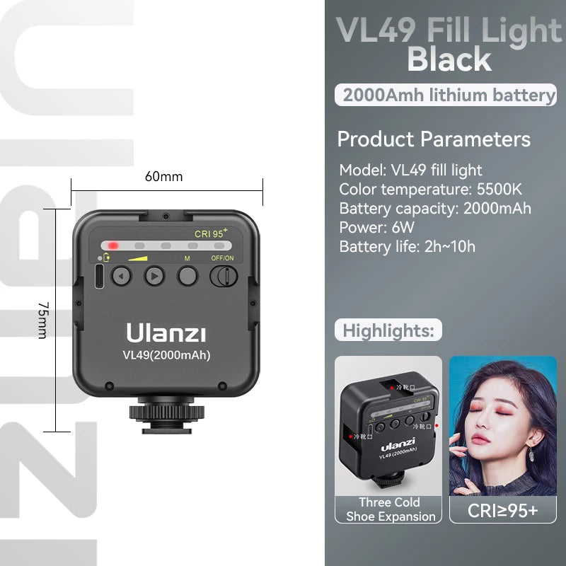 Mini Vlog LED Fill Light – Camera Lighting