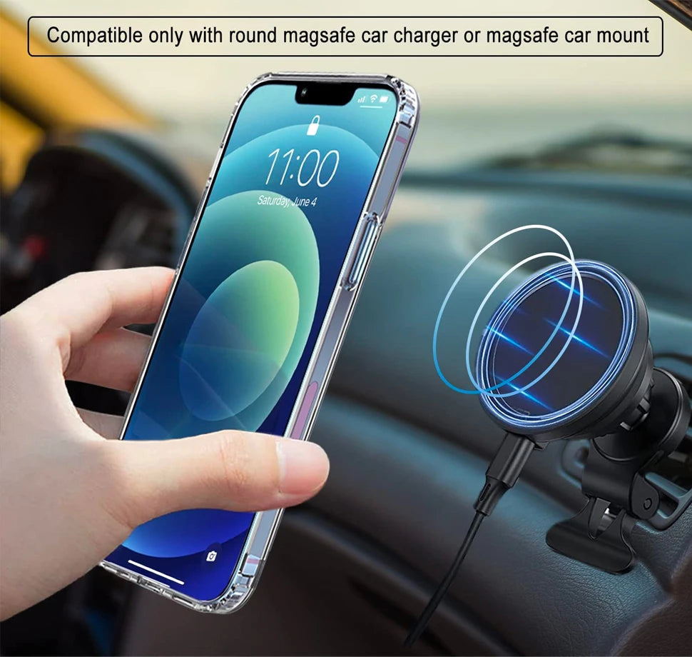 Magnetic iPhone Case with Kickstand – Clear Transparent Cover