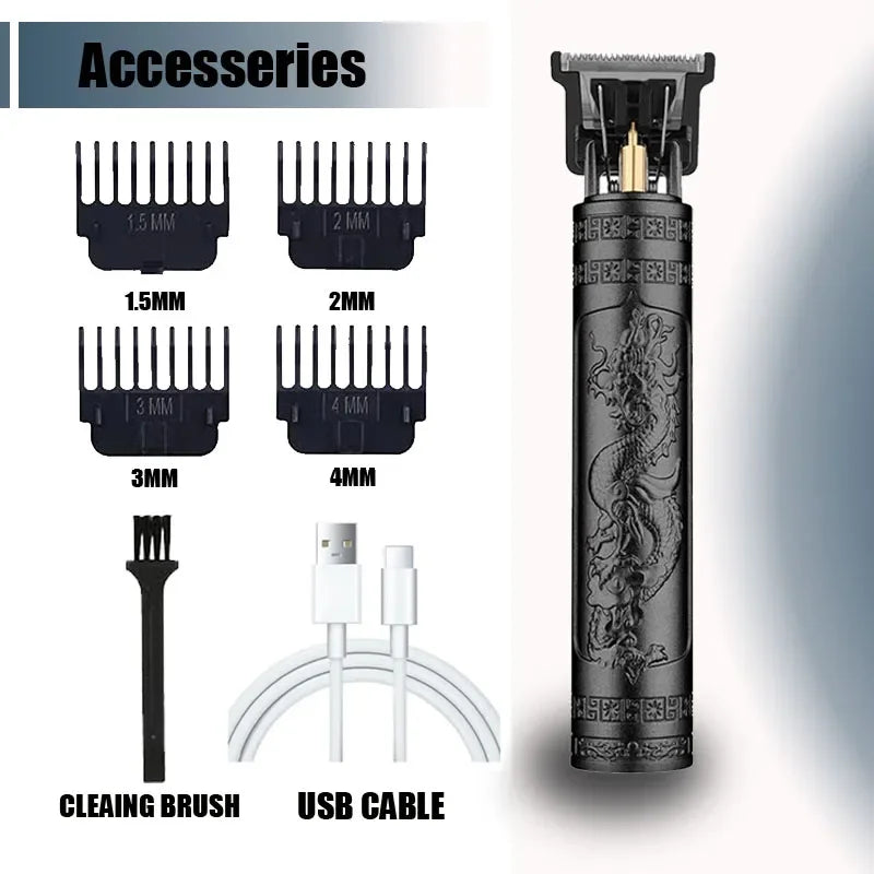 T9 Electric Hair Trimmer - USB Rechargeable Professional Clipper for 0mm Bald Fades