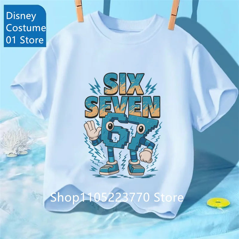 Cartoon Print Kids T-Shirt – Cute Short Sleeve Casual Tee for Boys & Girls