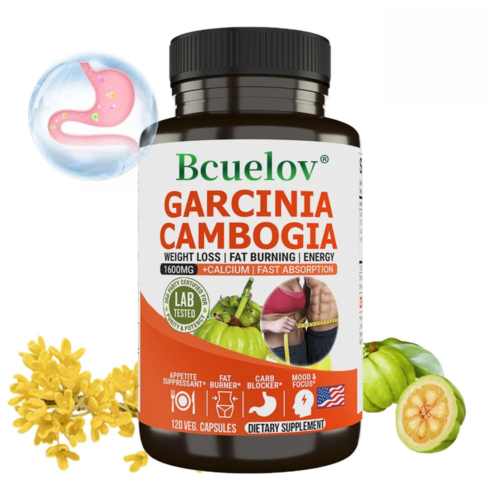 Cápsulas de Garcinia Cambogia - Queimador de Gordura Natural e Supressor de Apetite para Perda de Peso