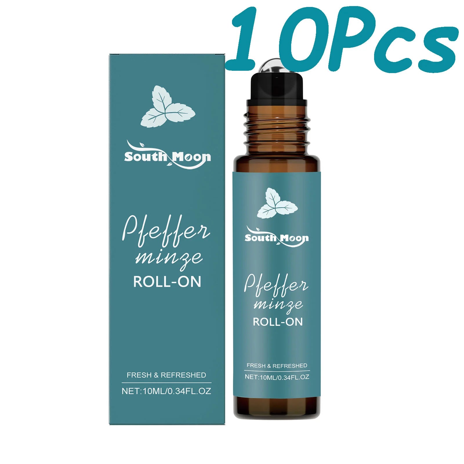Roll-on de óleo essencial de hortelã-pimenta - Aromaterapia portátil e refrescante para relaxamento e massagem.
