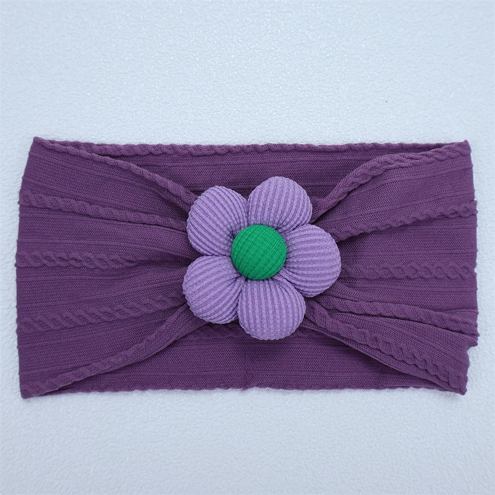Flower Nylon Girl Hairband – Soft Elastic Baby Headband with Floral Detail