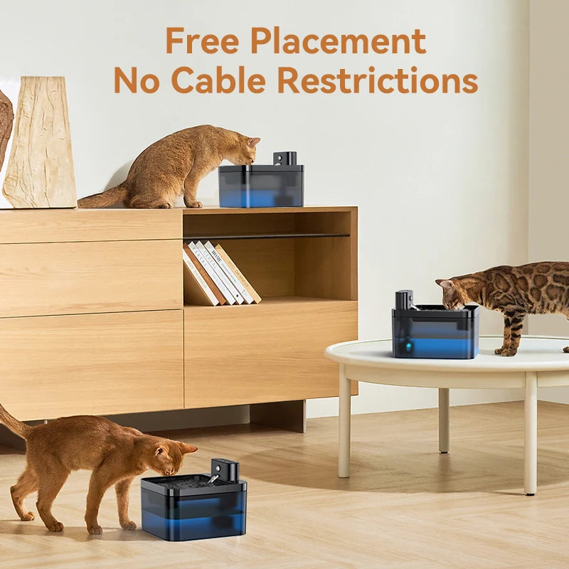 ROJECO Wireless Automatic Cat Water Fountain – 2600mAh Smart Pet Water Dispenser