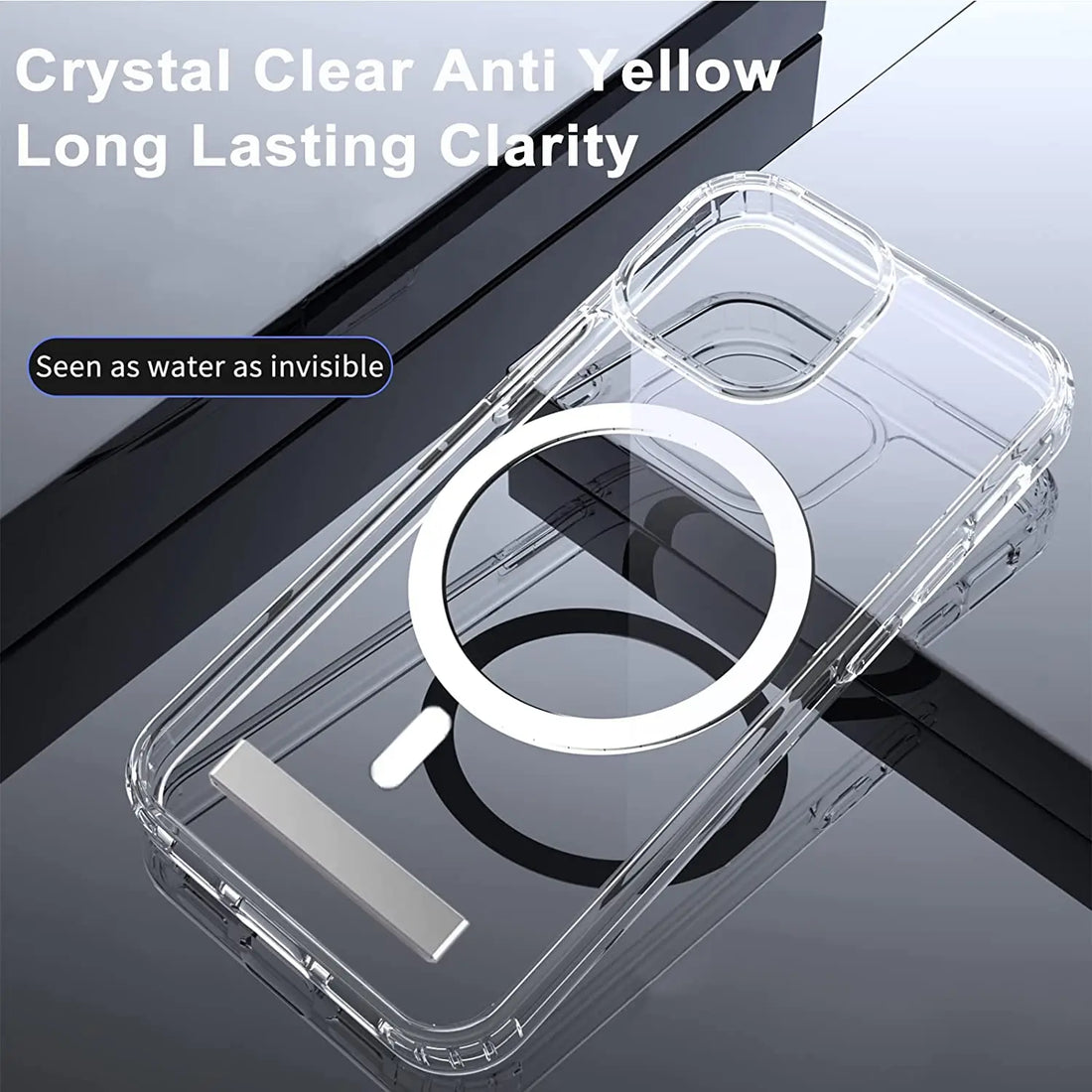 Magnetic iPhone Case with Kickstand – Clear Transparent Cover