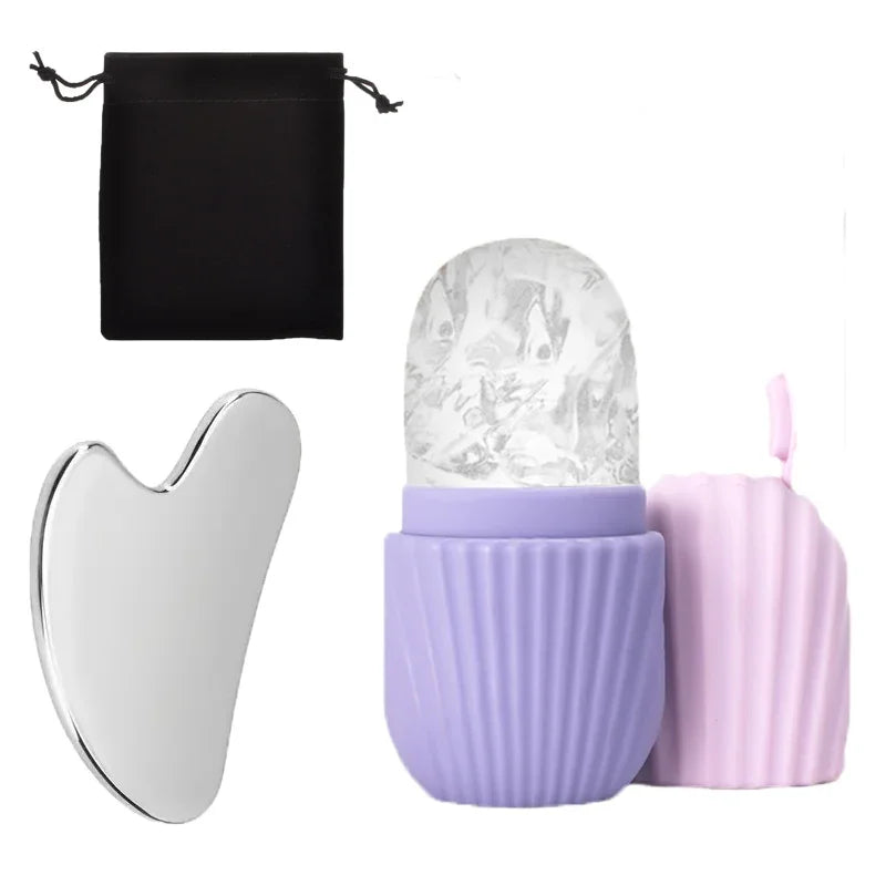 Ice Facial Roller Set – Stainless Steel De-Puffing Facial Tool