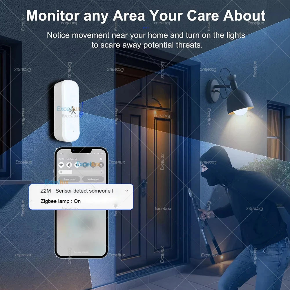 🏠 O SEXTO SENTIDO DA SUA CASA! Sensor de Movimento Inteligente ZigBee - O Cérebro de Segurança 3 em 1 🧠