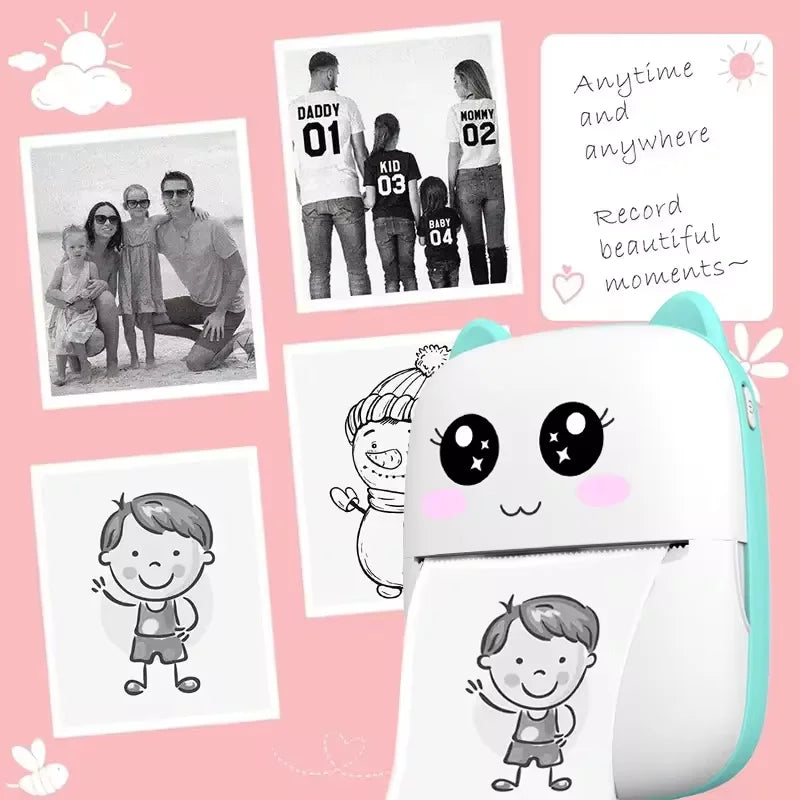 Portable Mini Bluetooth Printer – Wireless Thermal Label & Photo Printer