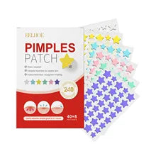 240 adesivos antiacne em formato de coração/estrela/flor/redondo. Hidratantes e eficazes para cobrir espinhas e imperfeições.