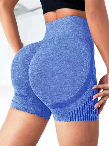 Shorts de Yoga Femininos Que Levantam o Bumbum - Shorts de Treino Sem Costura de Cintura Alta para Academia e Fitness