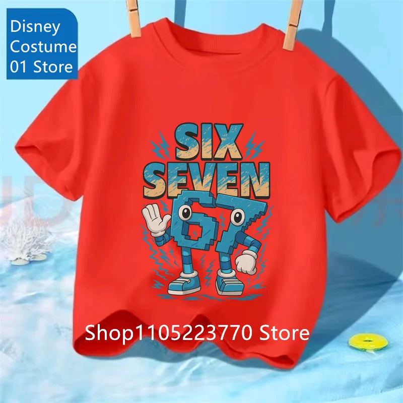 Cartoon Print Kids T-Shirt – Cute Short Sleeve Casual Tee for Boys & Girls