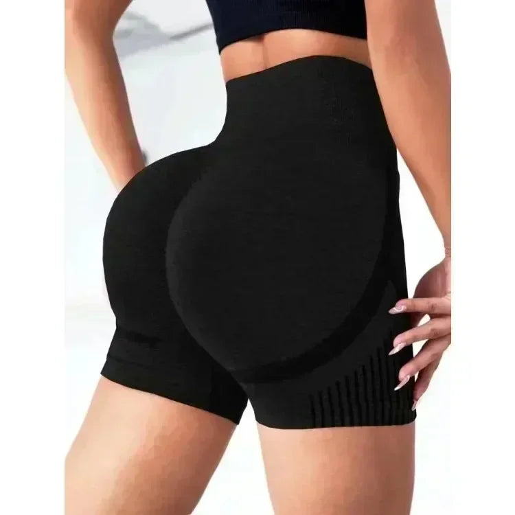 Shorts de Yoga Feminino Cintura Alta Treino Fitness Yoga Levanta Bumbum Shorts de Fitness Feminino Yoga Academia Corrida Calças Curtas Esportivas