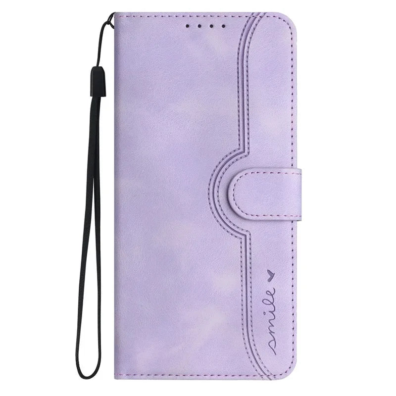 Capa Carteira Huawei - Capa Flip de Couro com Porta-Cartão e Suporte para P Smart, Série Y