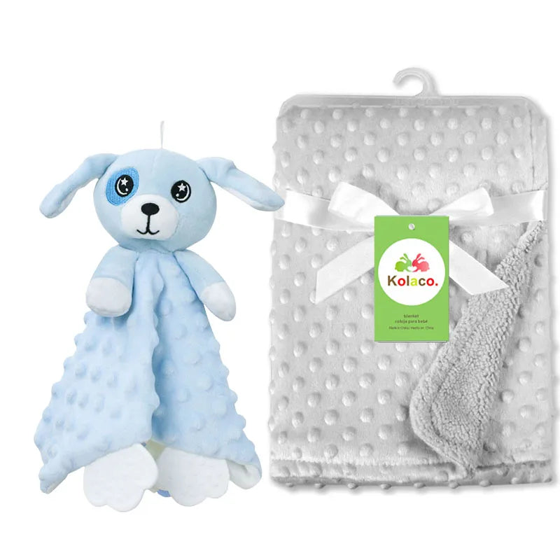 Personalized Newborn Baby Blanket – Custom Name Stroller & Sleeping Gift Set