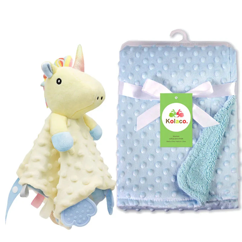 Personalized Newborn Baby Blanket – Custom Name Stroller & Sleeping Gift Set