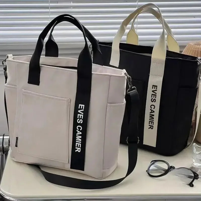 Bolsa tote casual – Bolsa mensageiro de lona impermeável com grande capacidade