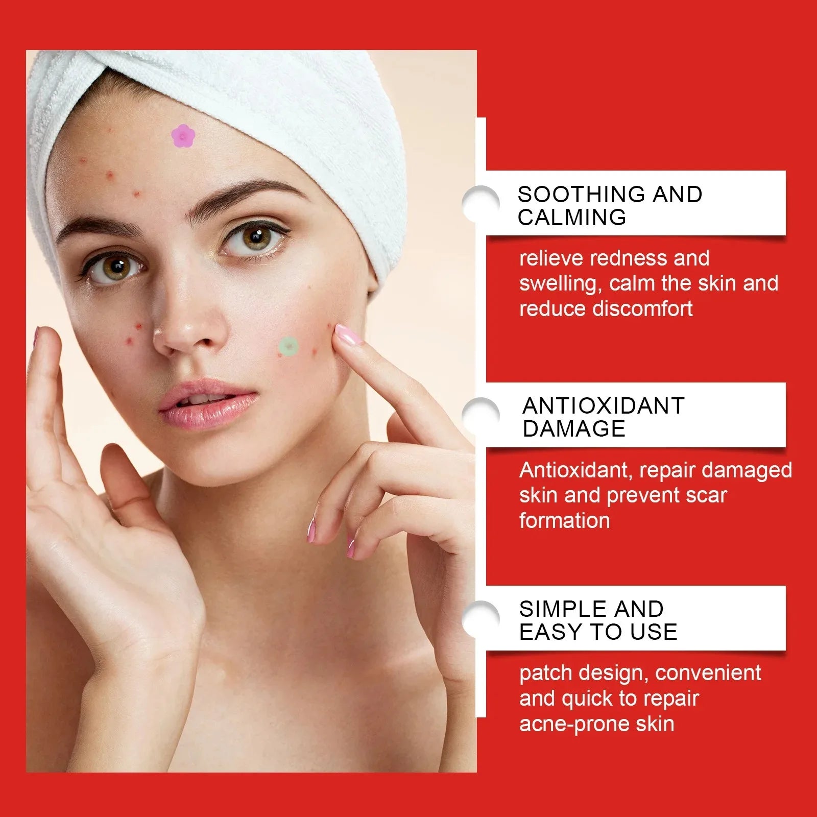 240 adesivos antiacne em formato de coração/estrela/flor/redondo. Hidratantes e eficazes para cobrir espinhas e imperfeições.
