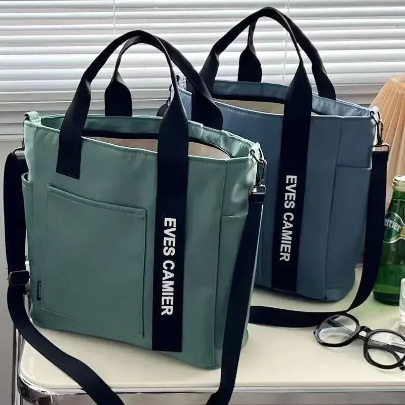 Bolsa tote casual – Bolsa mensageiro de lona impermeável com grande capacidade