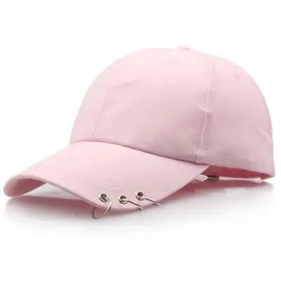 Boné de Beisebol com Anéis - Chapéu Snapback Estilo K-Pop Coreano para Homens e Mulheres