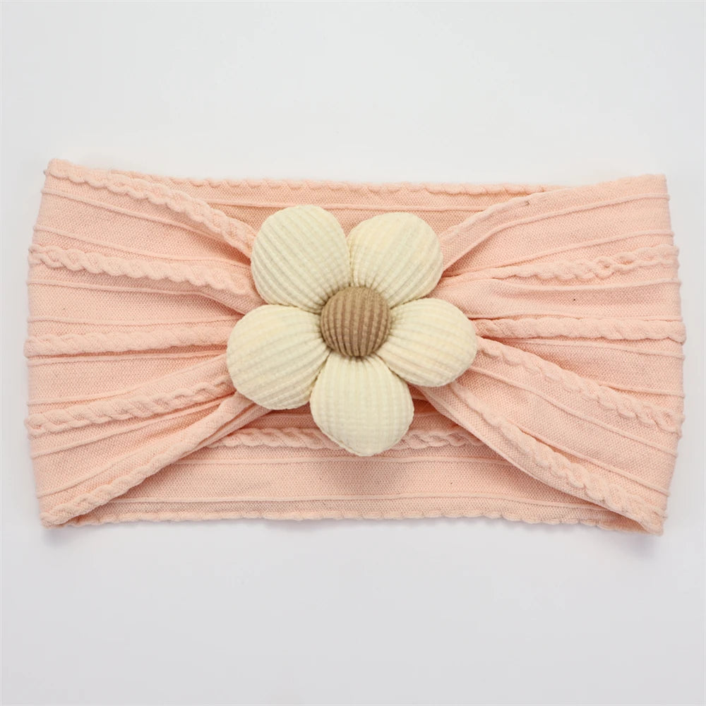 Flower Nylon Girl Hairband – Soft Elastic Baby Headband with Floral Detail