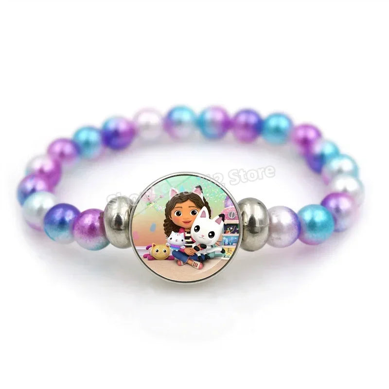 Pulseira Casa de Bonecas Gabby – Joias Infantis Coloridas com Contas