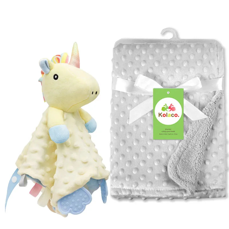 Personalized Newborn Baby Blanket – Custom Name Stroller & Sleeping Gift Set