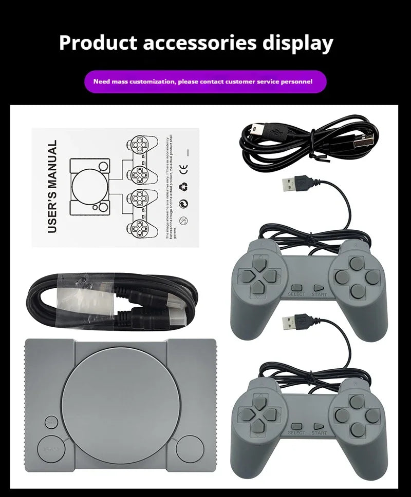 Console de jogos retrô - 620 jogos clássicos integrados com dois controles e saída HD