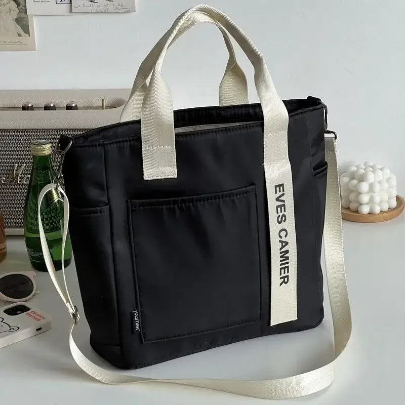 Bolsa tote casual – Bolsa mensageiro de lona impermeável com grande capacidade