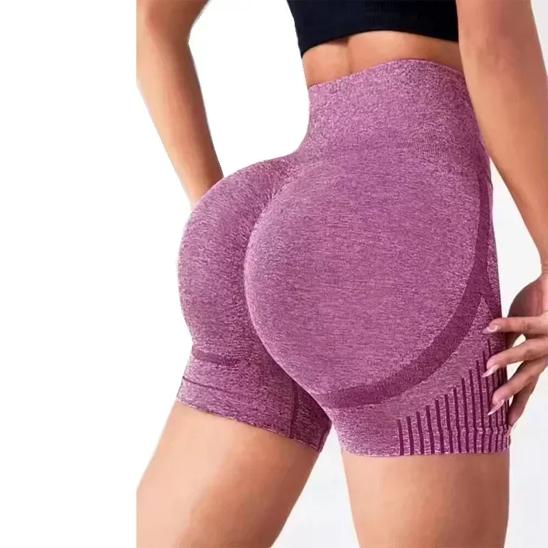 Shorts de Yoga Feminino Cintura Alta Treino Fitness Yoga Levanta Bumbum Shorts de Fitness Feminino Yoga Academia Corrida Calças Curtas Esportivas