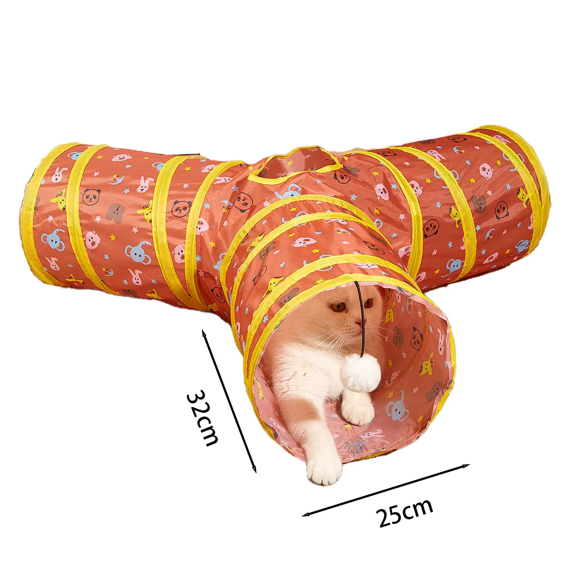 Túnel de Brinquedo para Gatos – Tubo Dobrável para Exercícios em Ambientes Internos e Externos