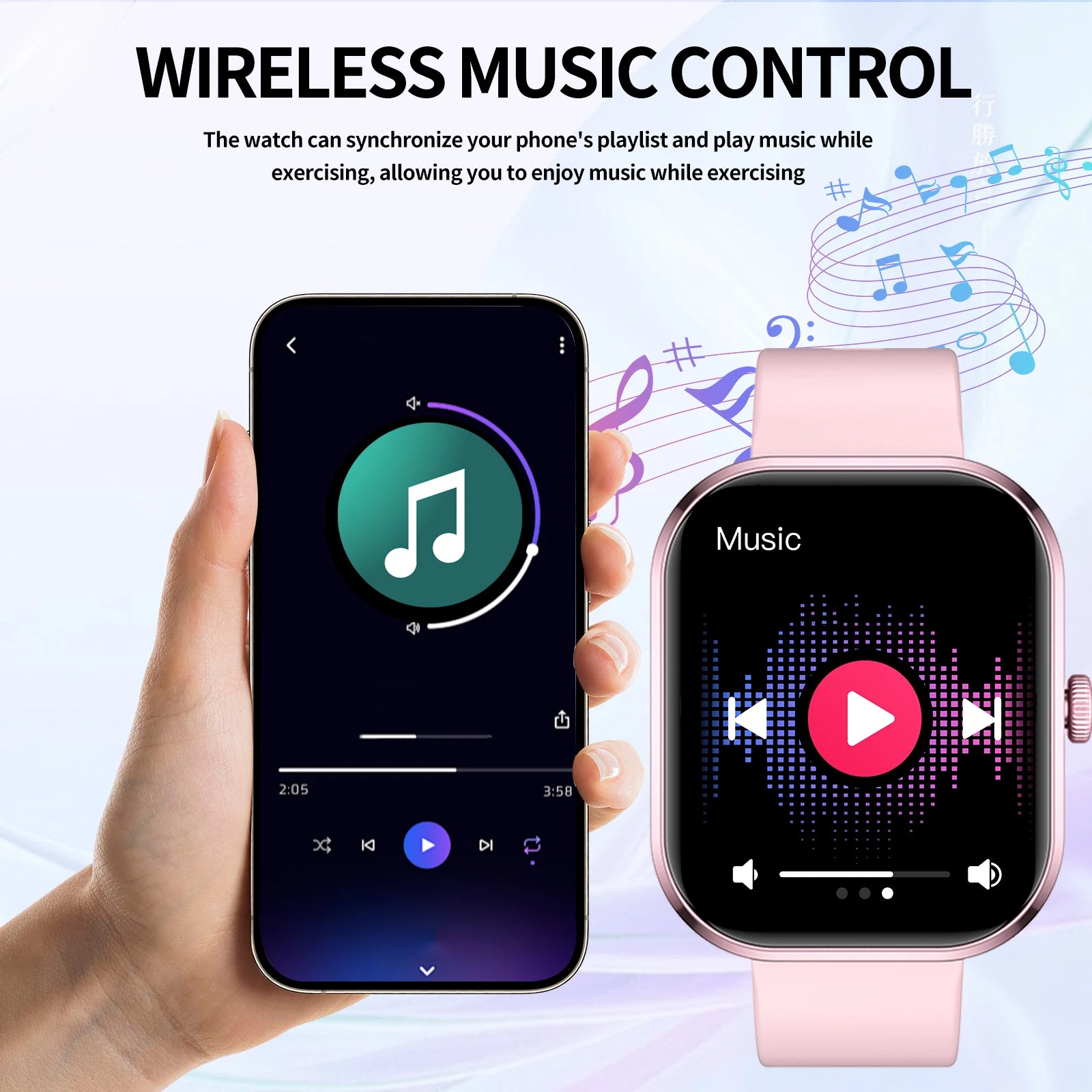2026 Smart Watch with Wireless Calling, Weather Forecast & Sports Mode, DIY Wallpaper SMS Alerts Silicone Strap for Men Women