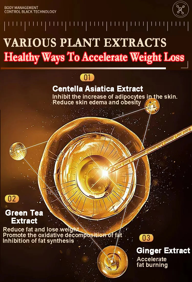 Natural Weight Loss Oil - Belly Fat Burning Cream with Green Tea & Grape Extract