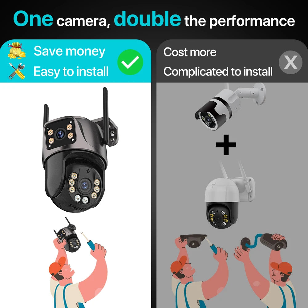 Outdoor WiFi PTZ Security Camera – AI Auto Tracking