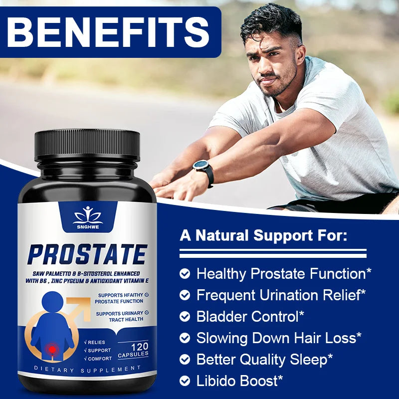 Prostate Saw Palmetto and Beta Sitosterol Supplement Men's Prostate Health Support Size Supports Urinary Relief Bladder Control