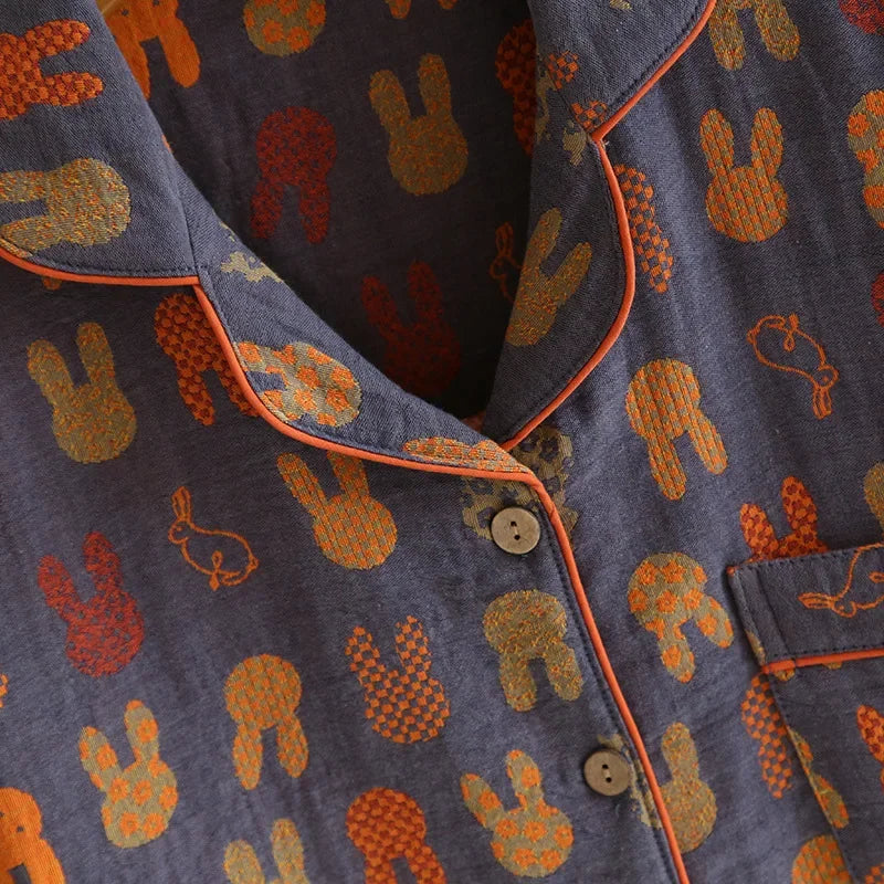 Conjunto de pijama de casal 2026 – Calça e blusa de manga comprida em algodão