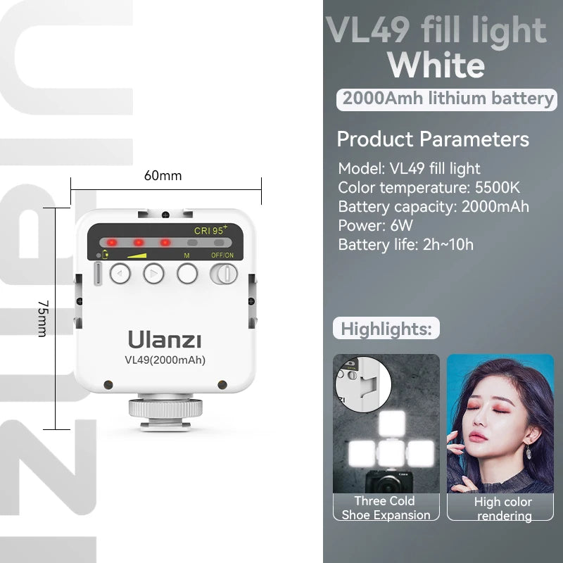 Mini Vlog LED Fill Light – Camera Lighting