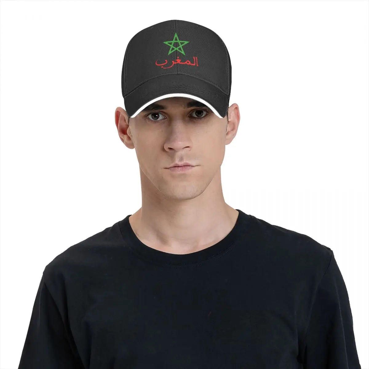 Boné de Beisebol com a Bandeira do Marrocos - Chapéu Corta-Vento Snapback Reino de Marrocos para Homens e Mulheres